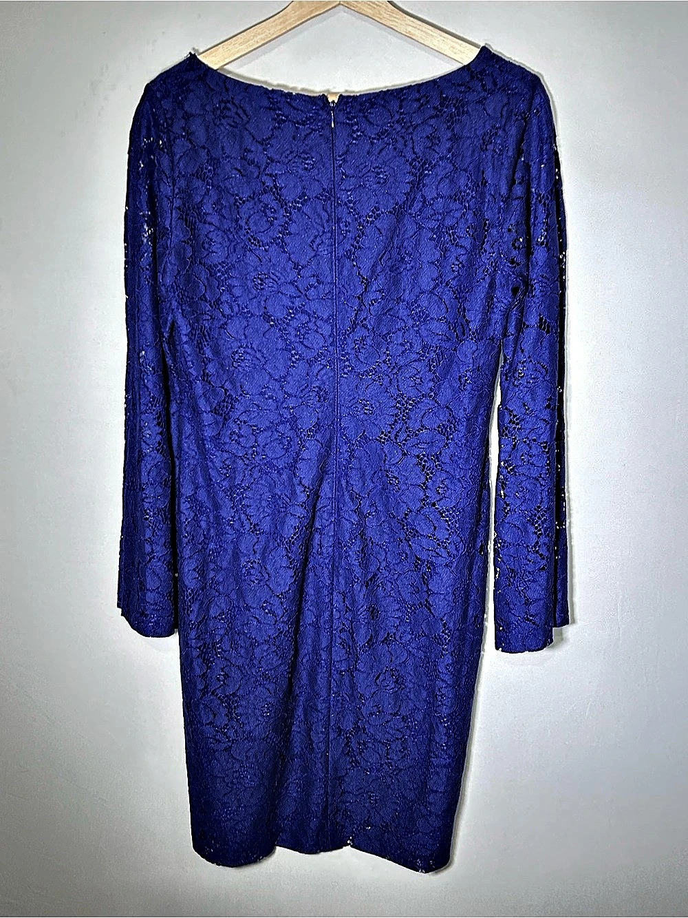 Lauren Ralph Lauren Cobalt Blue Floral Lace Sheath Dress Size 8 - Picture 3 of 15